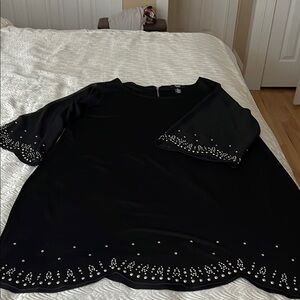 Alfani Black Asymmetrical Dress with Dolman Sleeves